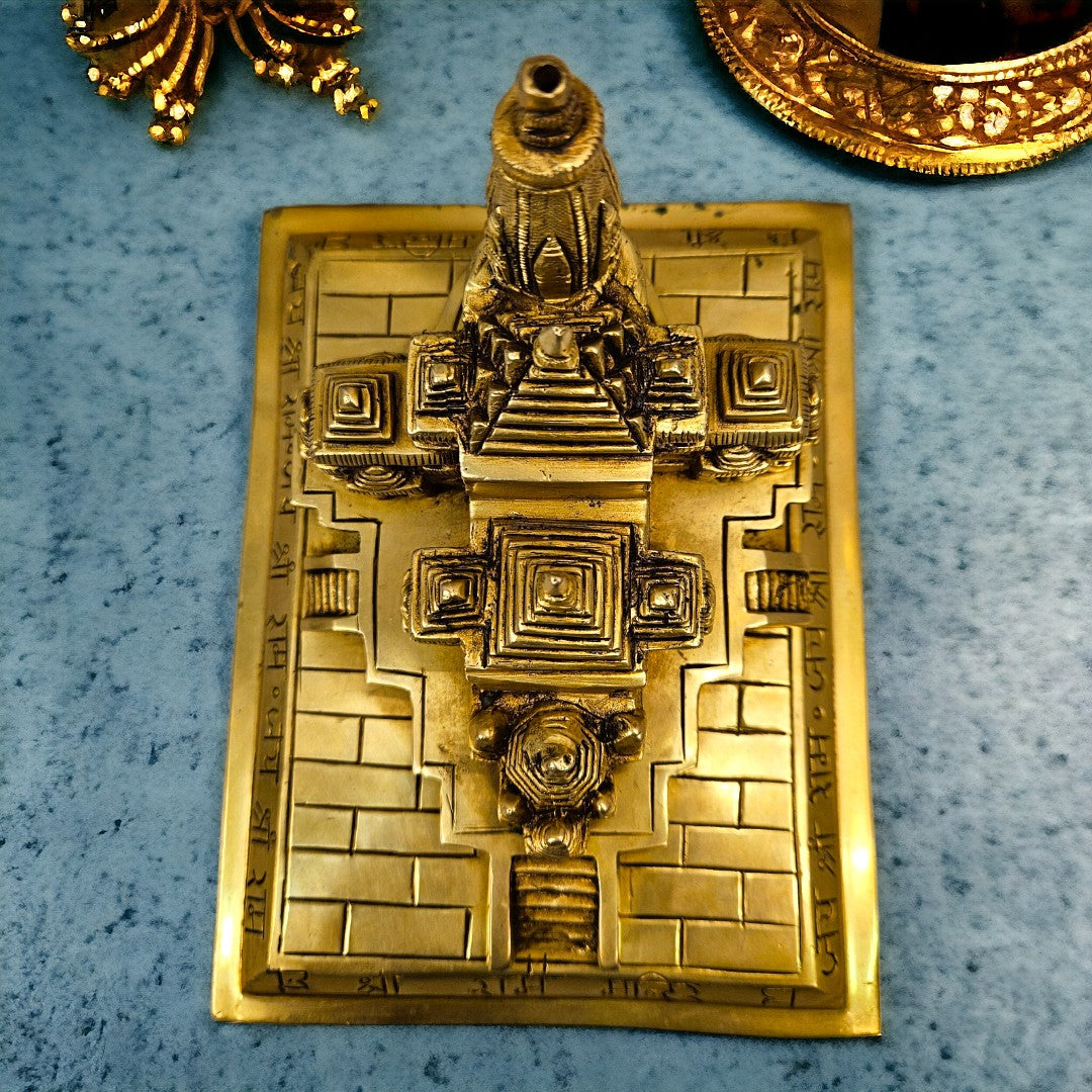 Brass Ayodhya Prabhu Shri Ram Mandir (4.5 Inch) (Golden)