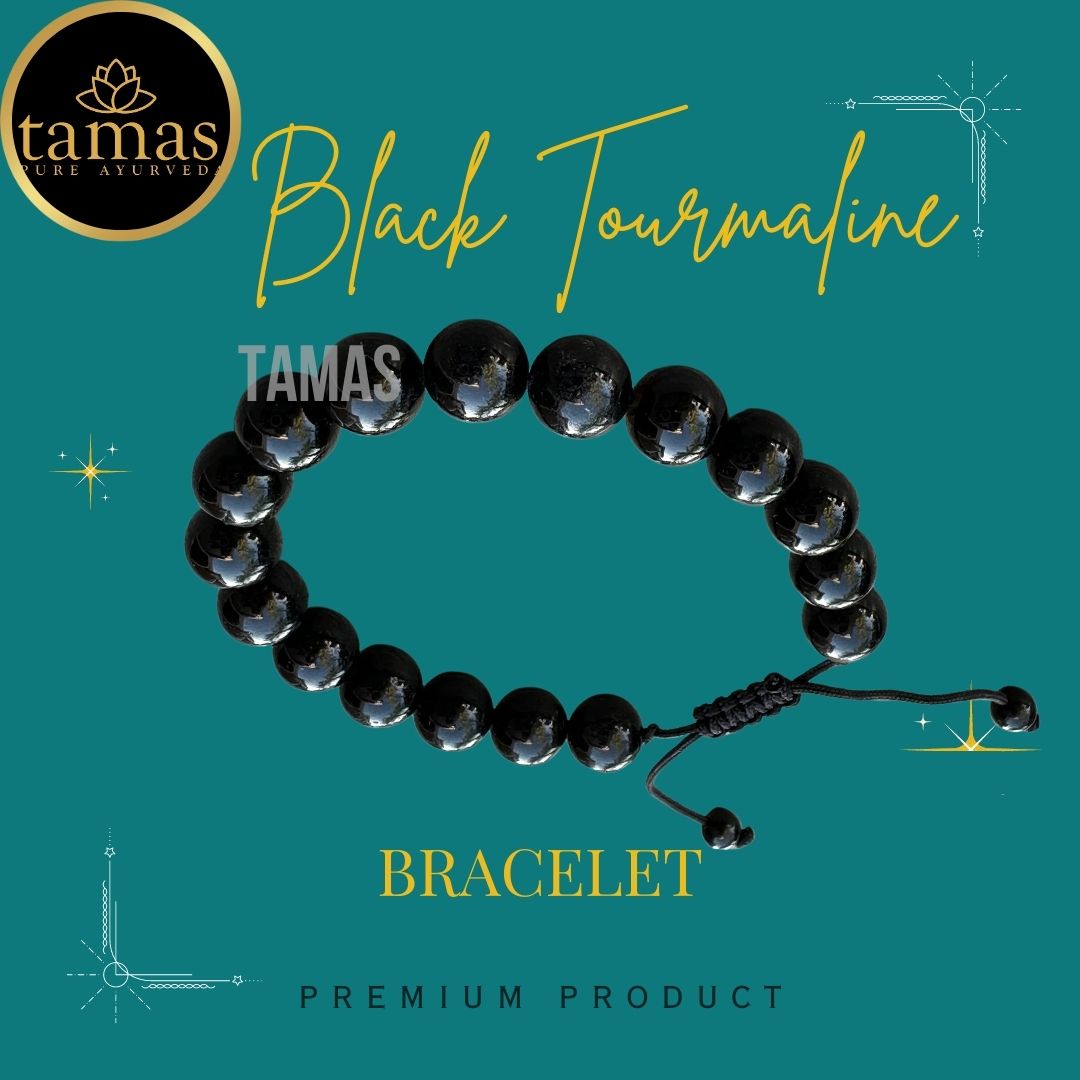 Tamas Black Tourmaline B Pull Healing Crystal Gemstone Adjustable Bracelet