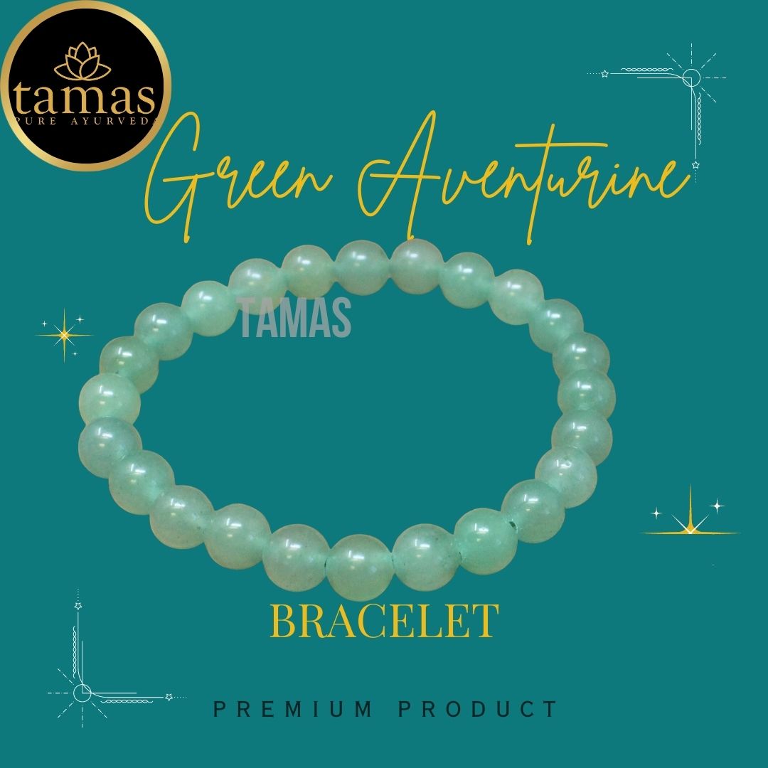 Tamas Green Aventurine Healing Crystal Gemstone Stretchable Bracelet