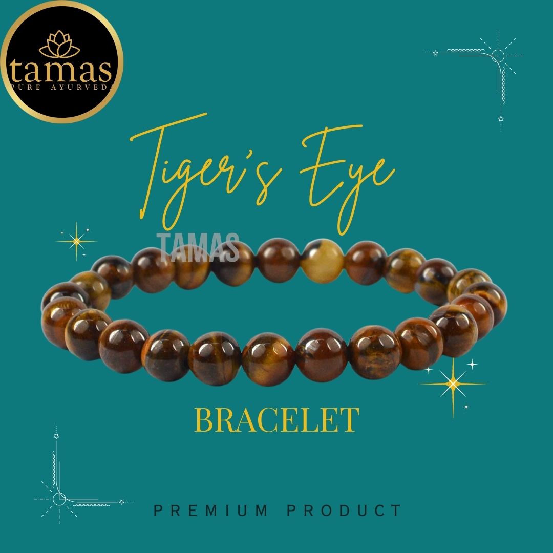 Tamas Tiger Eye Healing Crystal Gemstone Stretchable Bracelet