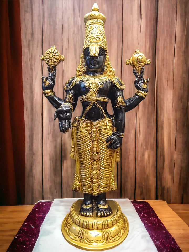 Tamas Brass Black Tirupati Bala Ji Statue (18 Inch)