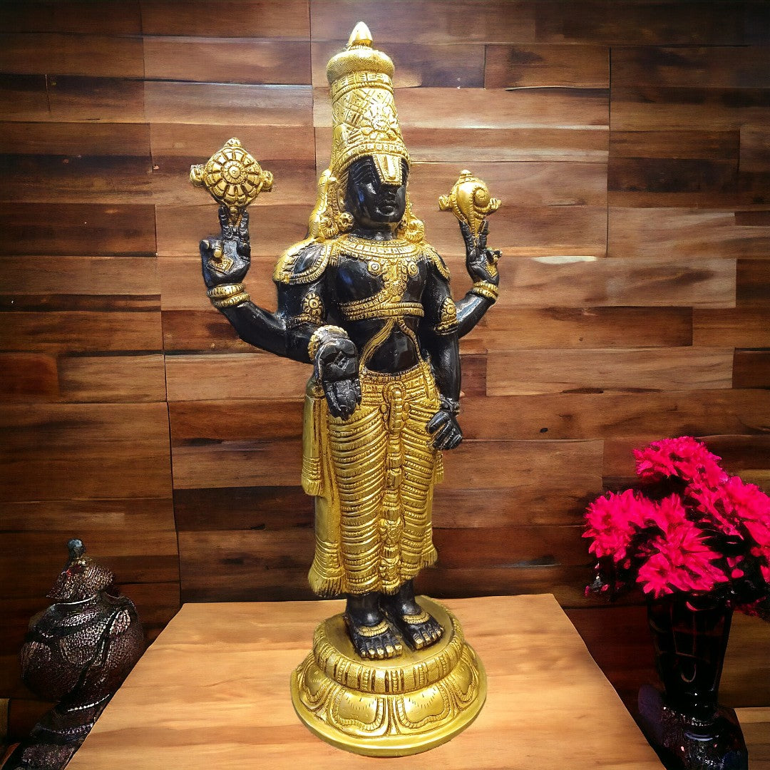 Tamas Brass Black Tirupati Bala Ji Statue (18 Inch)