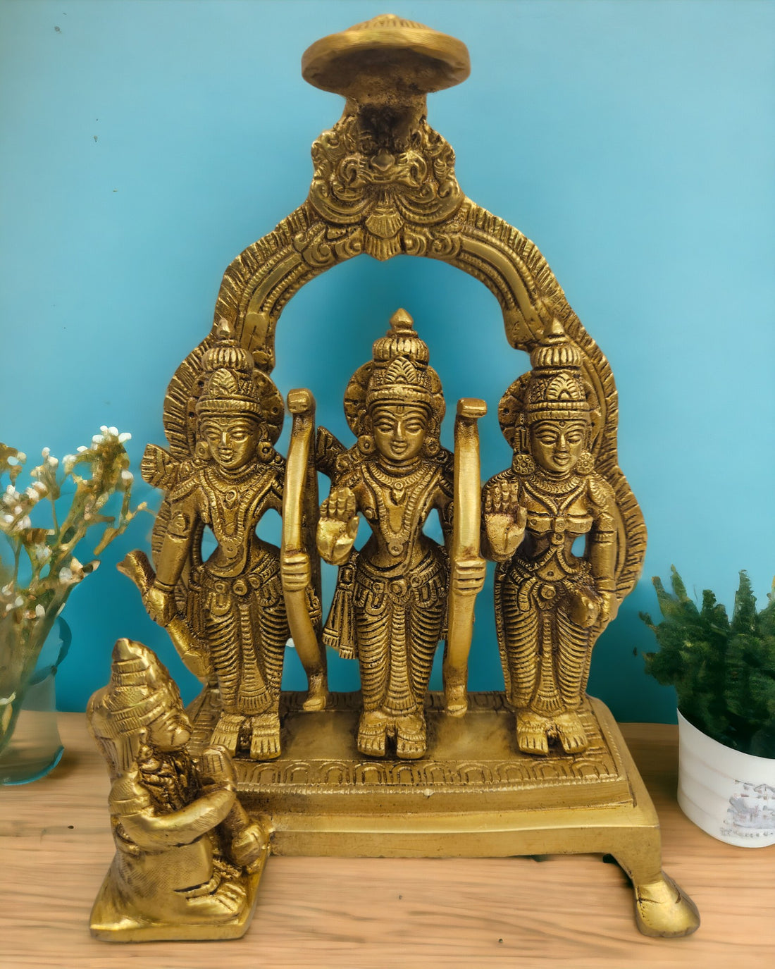 Brass Ram Darbar (9x6.5x4.5 inch) |Golden |Weight- 2 Kg | Free Premium Gift Box