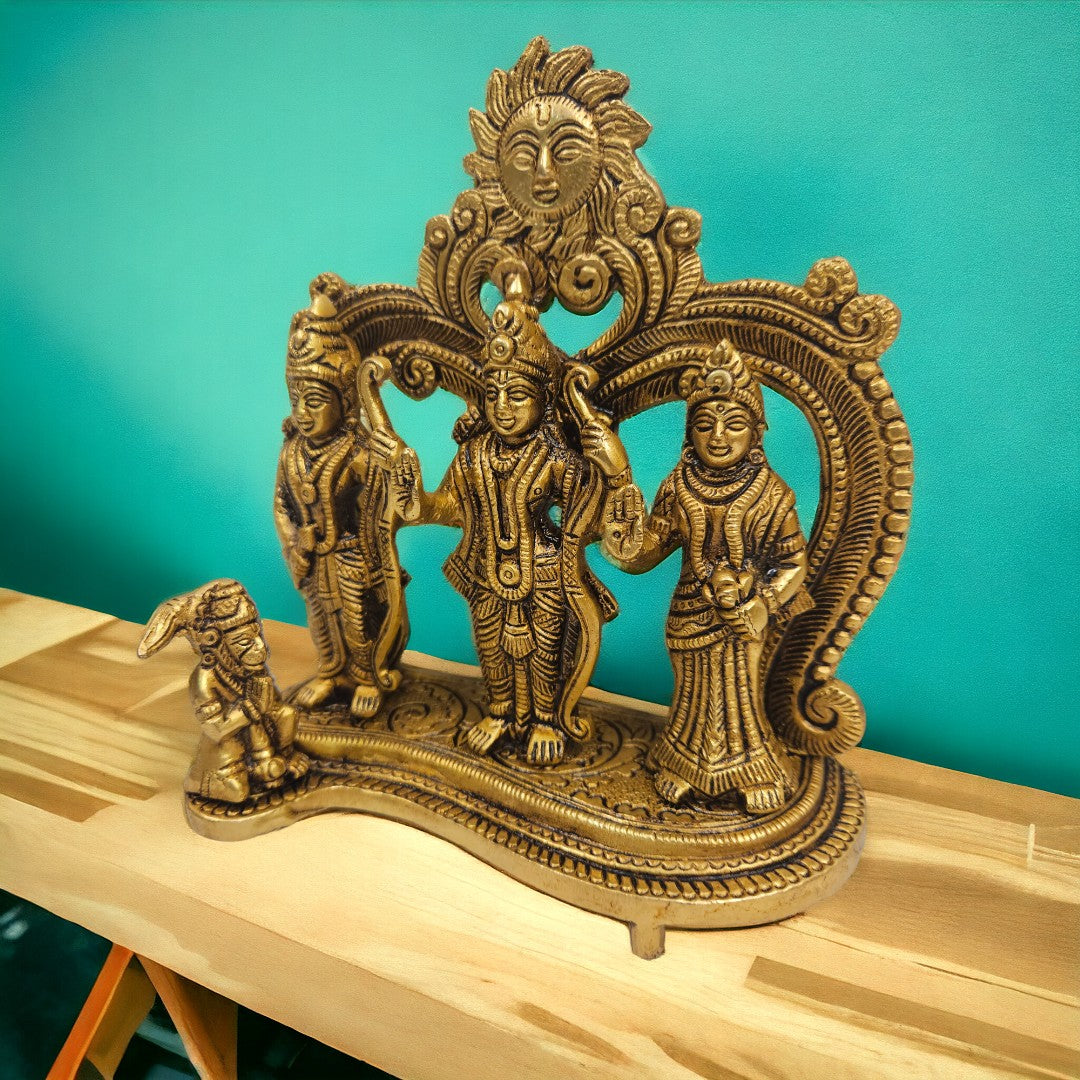 Brass Ram Darbar (7X6.5 X 3 inches) |Golden|Weight-1.33kg |Free Premium Gift Box