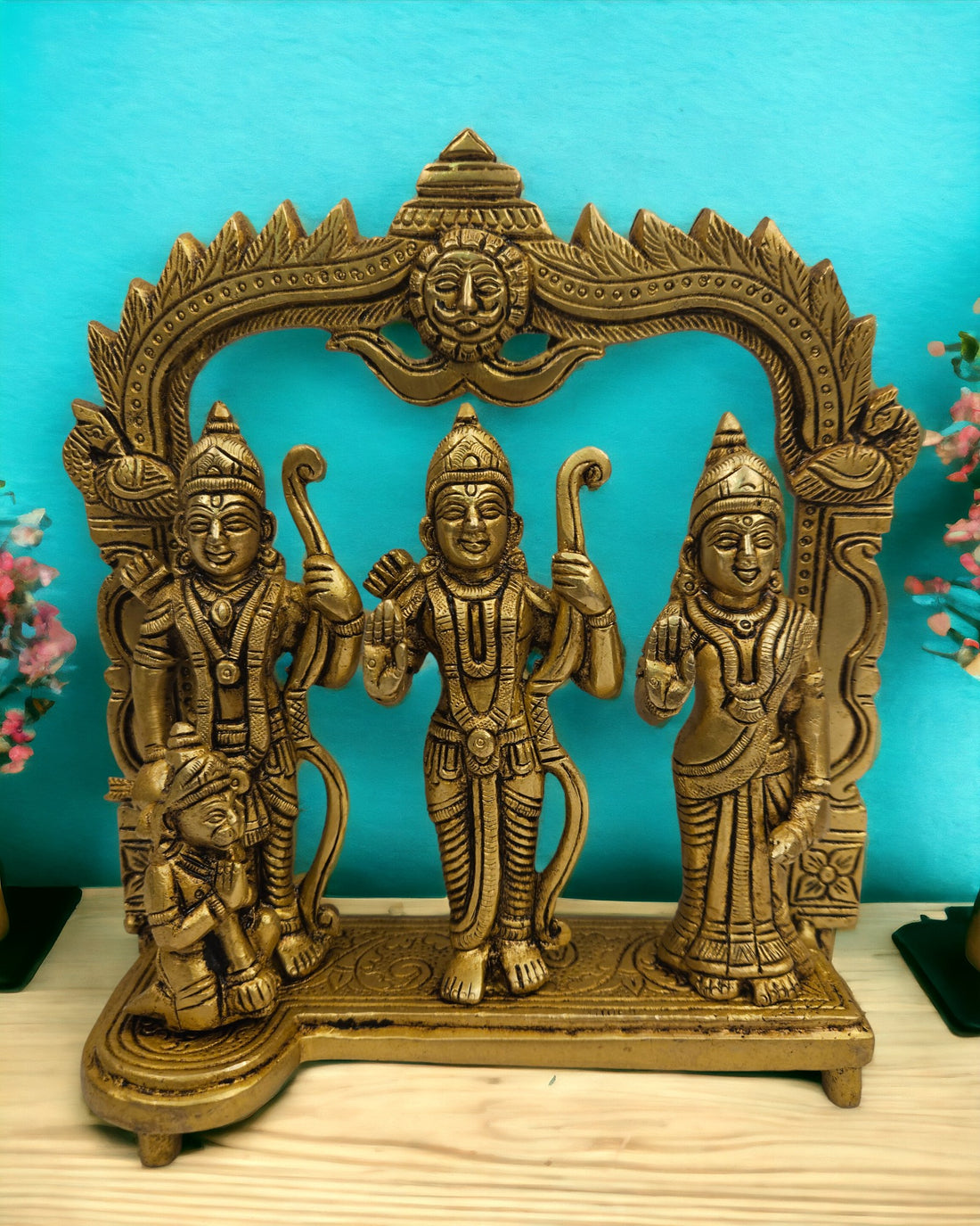 Brass Ram Darbar (8x7.5 x 2.5 inches) |Golden|Weight-2Kg