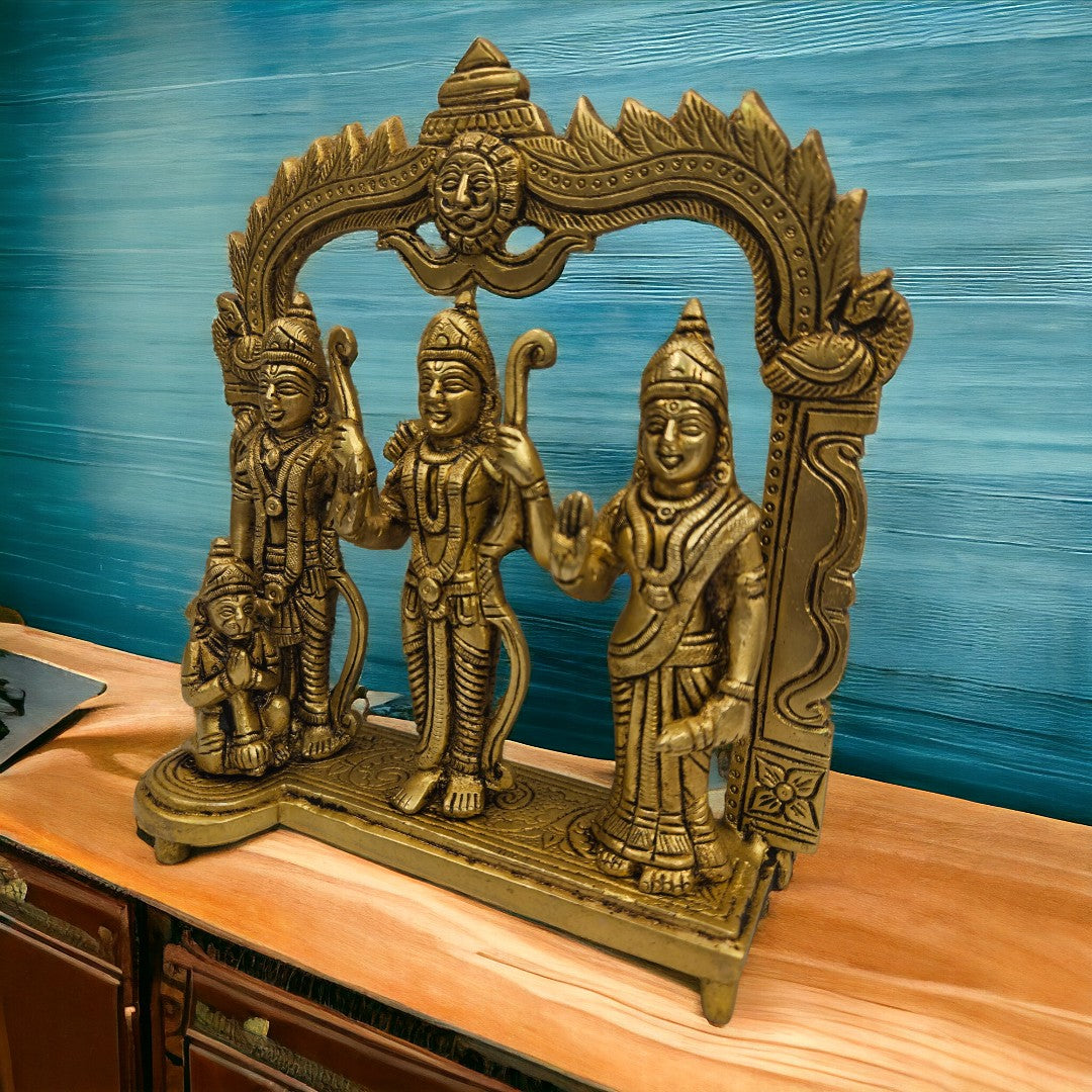 Brass Ram Darbar (8x7.5 x 2.5 inches) |Golden|Weight-2Kg