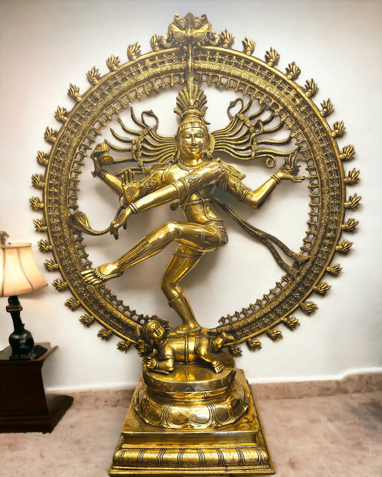 South Indian Panchaloha Polished Bronze Shiva as Nataraja Lord of Dance  Statue 6