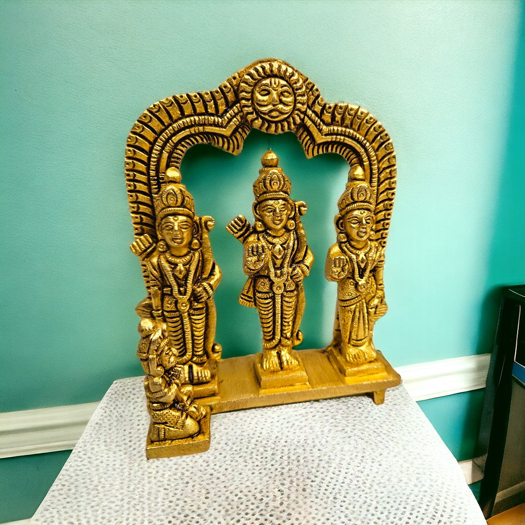 Brass Ram Darbar | (5.5 X 4.2 X 2 inch) |Weight- 656 gm| Free Premium Gift Box