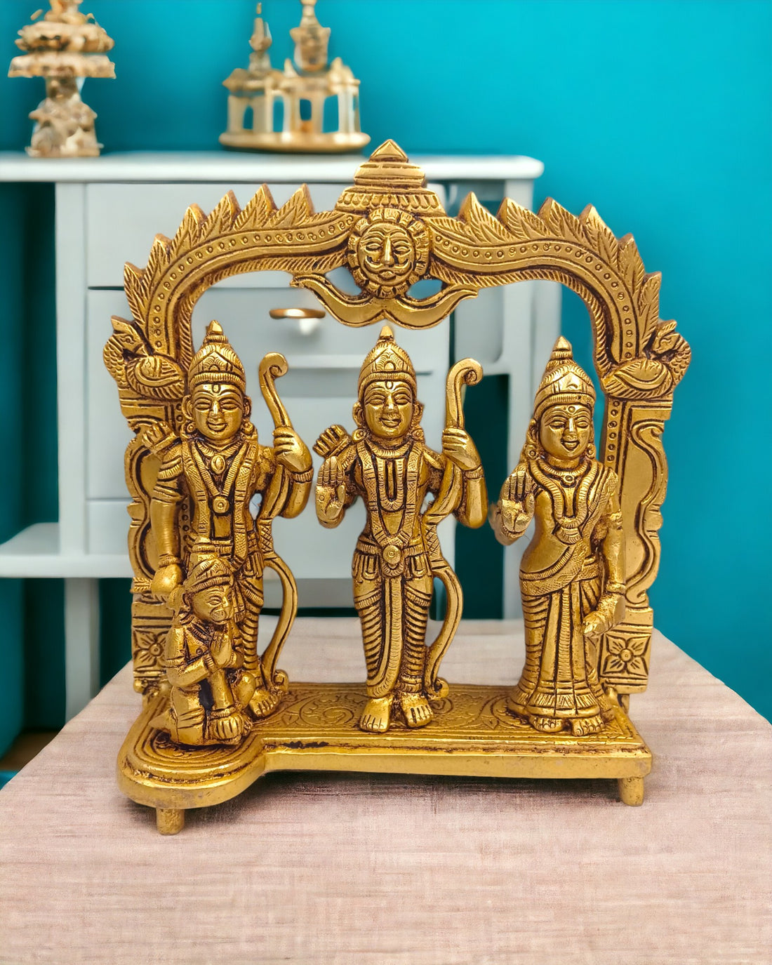 Brass Ram Darbar | (8 X 7.5 X 3 inch) |Weight - 2 kg |Free Luxury Gift BOX