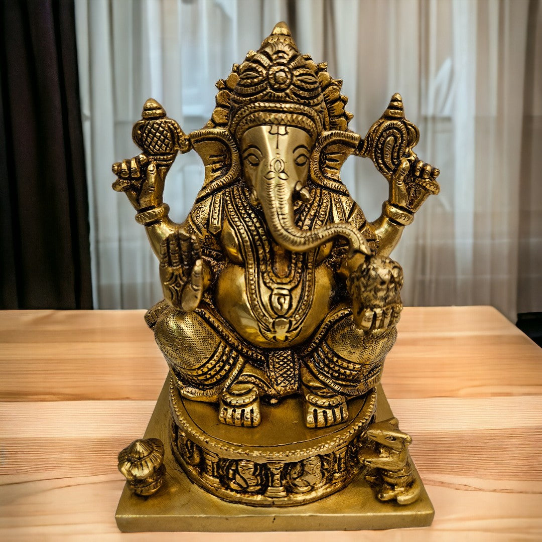 Tamas Brass Ganesh Statue (9.5 inches)