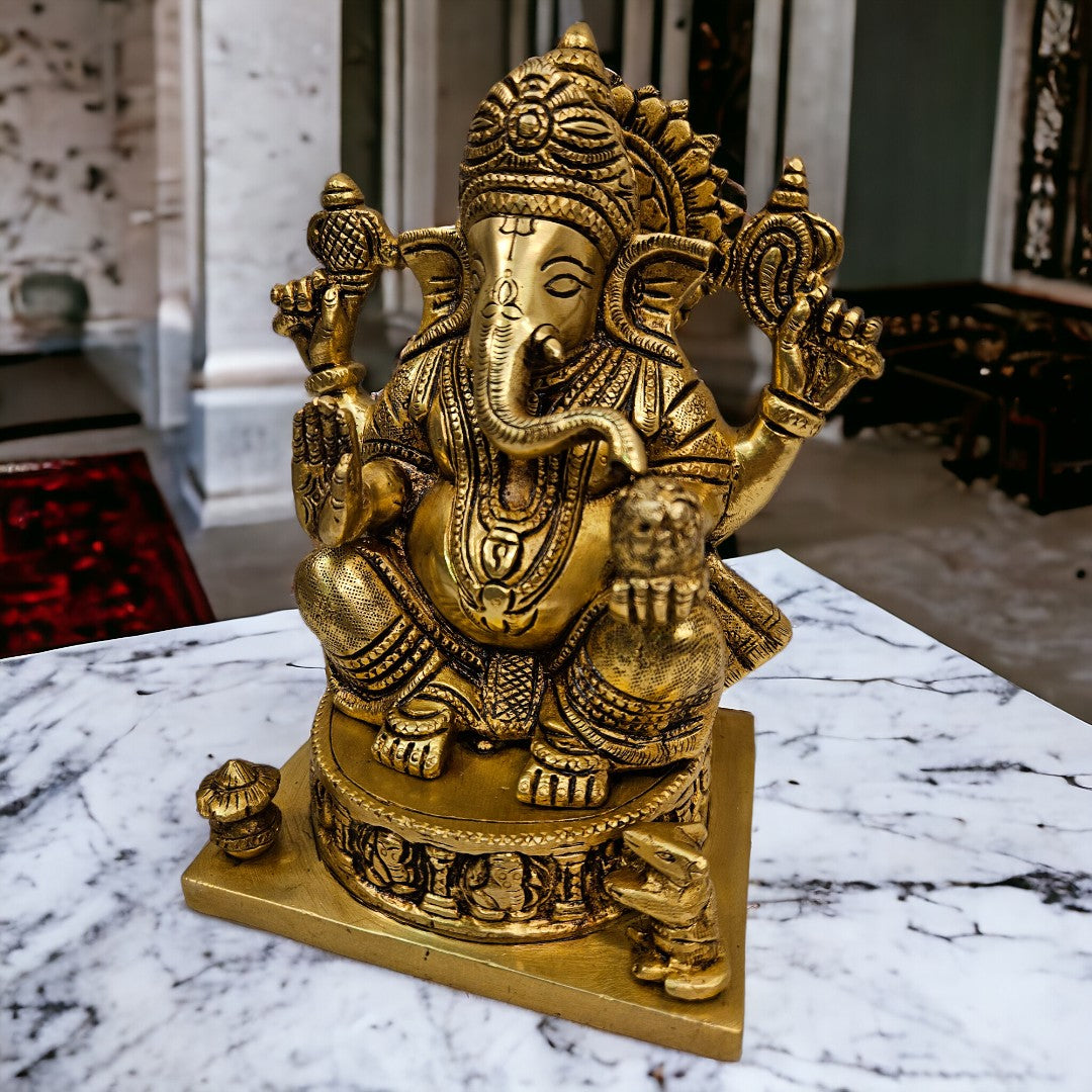 Tamas Brass Ganesh Statue (9.5 inches)