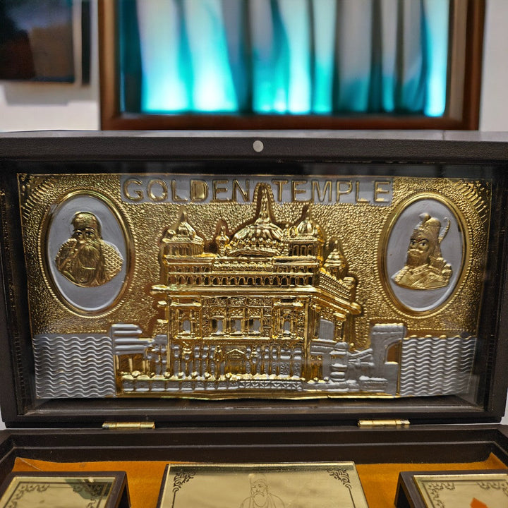 Gold Foil Golden Temple Gift/Puja Box | (5.5 X 8.5 X 4.5 inch) | Weight-0.33 kg