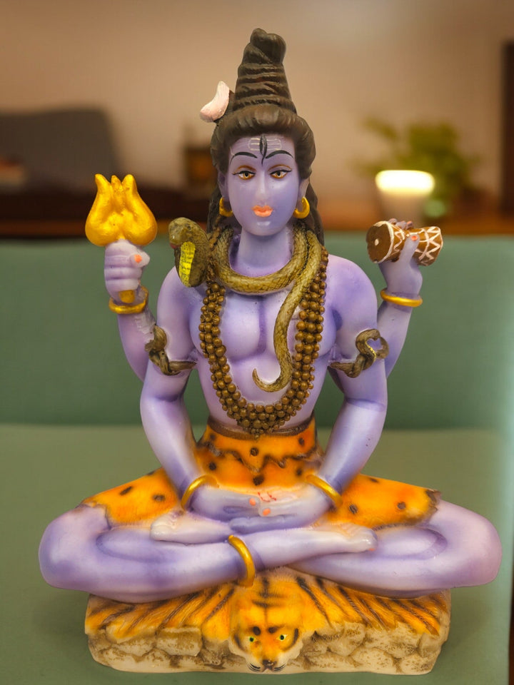 Shiv ji Idol |Polyresin, Blue|(8 X 7 X 3) inch|Weight-0.996 kg