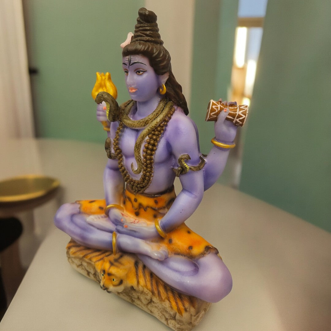 Shiv ji Idol |Polyresin, Blue|(8 X 7 X 3) inch|Weight-0.996 kg