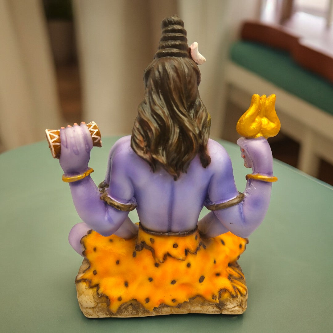 Shiv ji Idol |Polyresin, Blue|(8 X 7 X 3) inch|Weight-0.996 kg