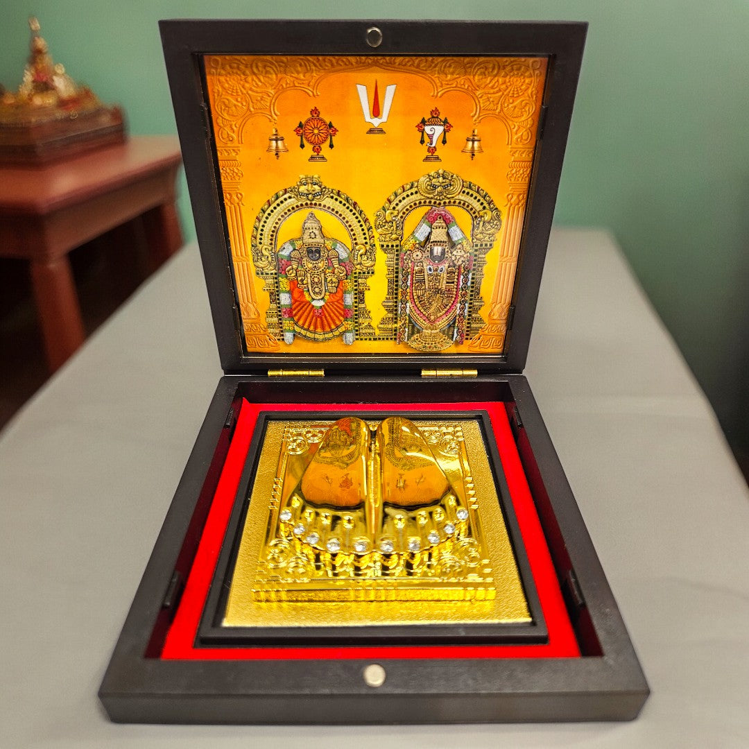 Gold Foil BalaJi Pathmavathi Gift \Pooja Box |(5 X 4.5 X 4.5 inch) |Weight-0.18 kg