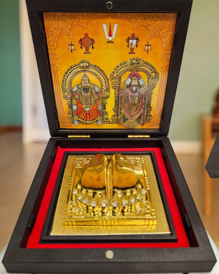 Gold Foil BalaJi Pathmavathi Gift \Pooja Box |(5 X 4.5 X 4.5 inch) |Weight-0.18 kg