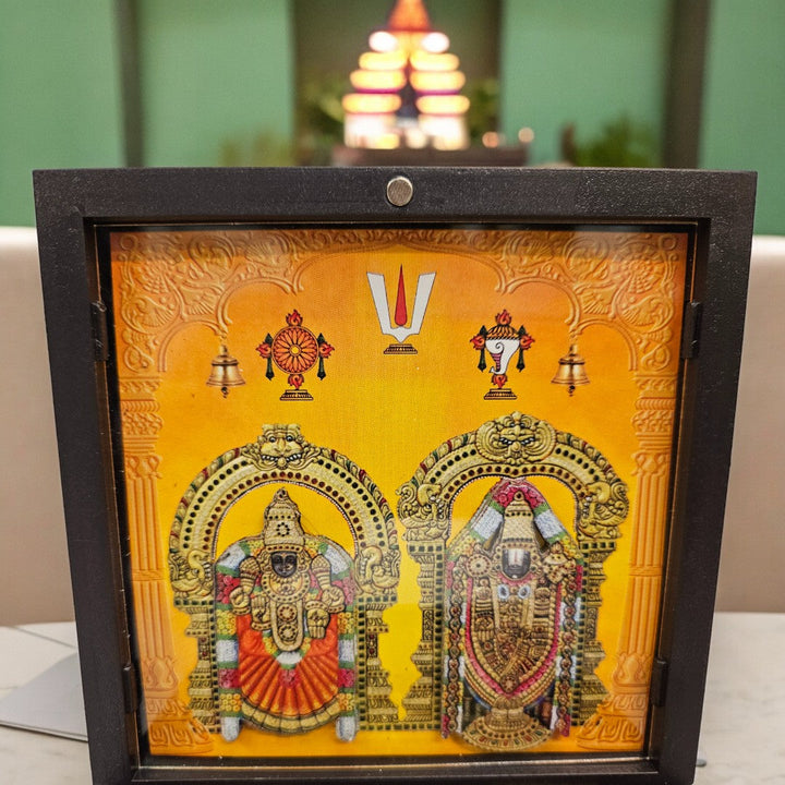 Gold Foil BalaJi Pathmavathi Gift \Pooja Box |(5 X 4.5 X 4.5 inch) |Weight-0.18 kg