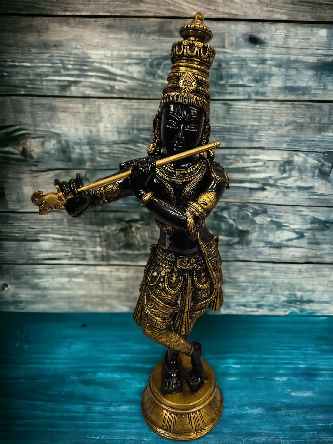 Tamas Brass Black Krishna Statue (26 Inch)