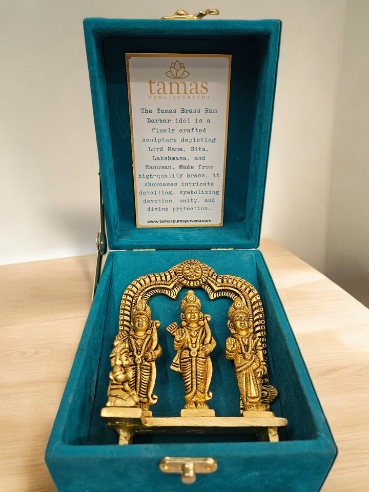 Brass Ram Darbar | (5.5 X 4.2 X 2 inch) |Weight- 656 gm| Free Premium Gift Box