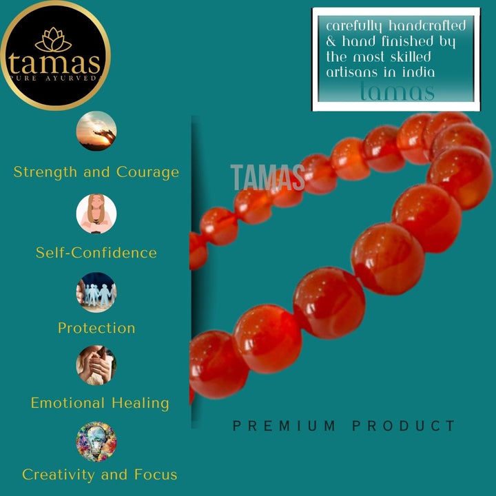 Tamas Red Onyx Healing Crystal Stretchable Bracelet