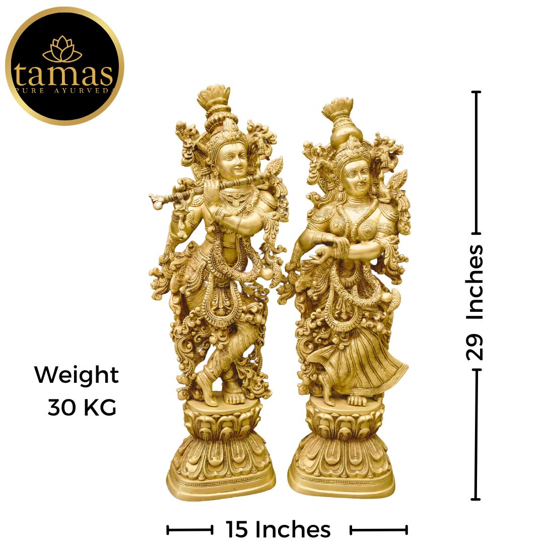 Tamas Brass Pair of Radha Krishna Idol (Height 29 Inch)