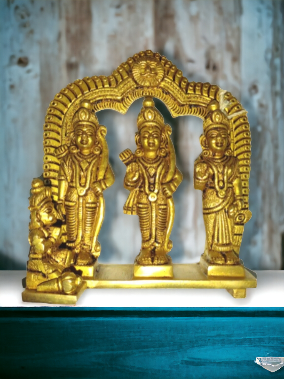 Tamas Brass Shri Ram Darbar Idol (Golden) Height: 6 inches