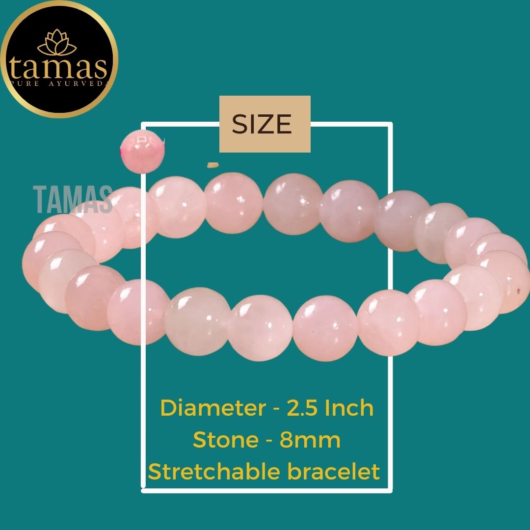 Tamas Rose Quartz Healing Crystal Stretchable Bracelet