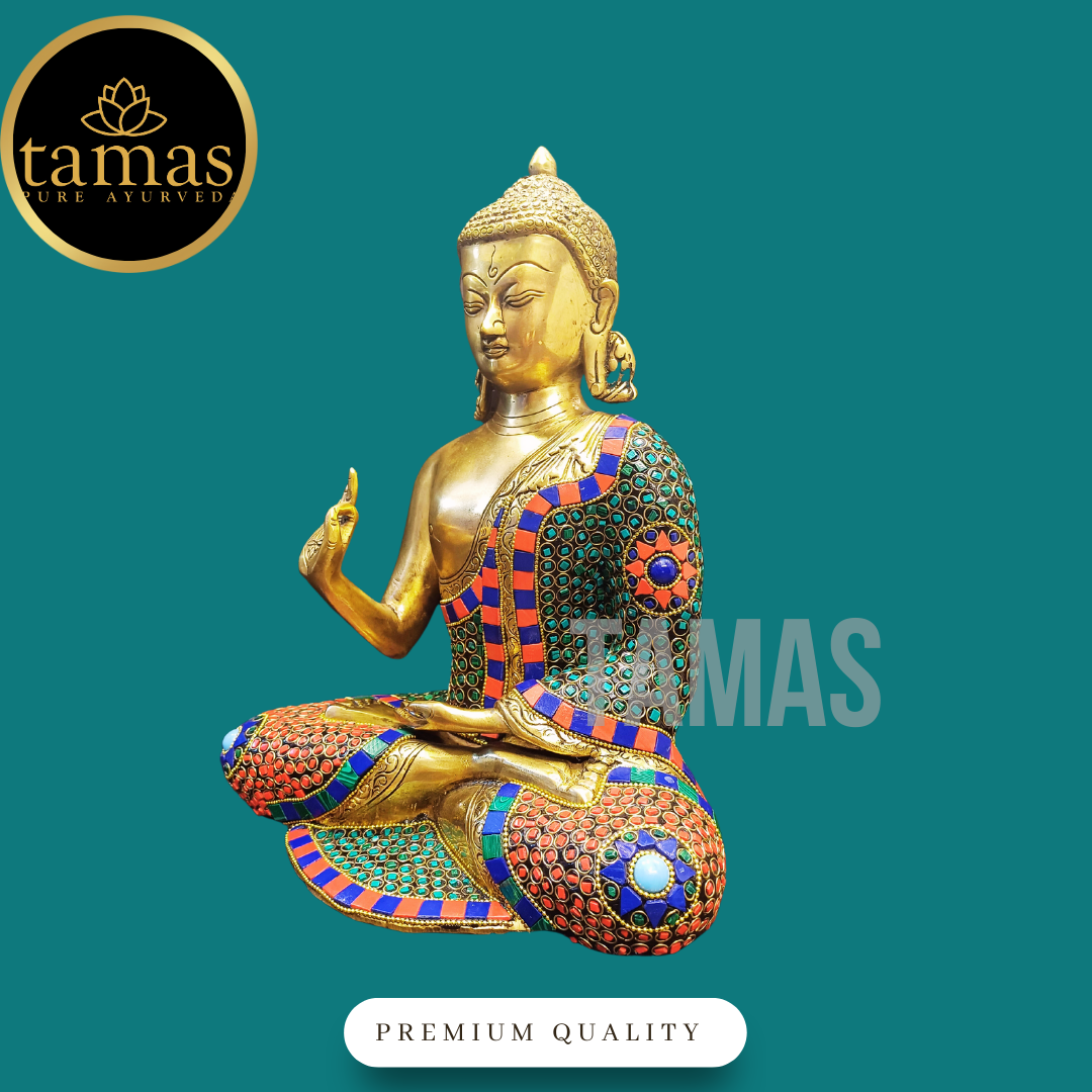 Tamas Stone Worked Buddha Statue (13 Inch)