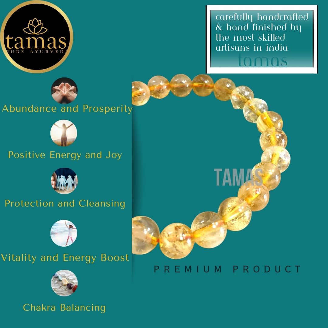 Tamas Citrine Healing Crystal Stretchable Bracelet