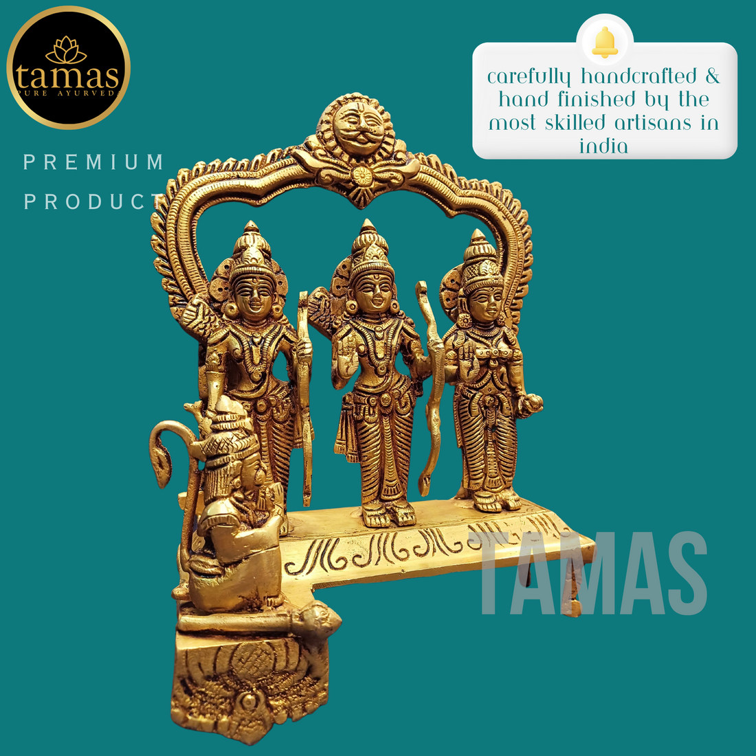 Tamas Brass Ram Darwar Statue (9 Inches)