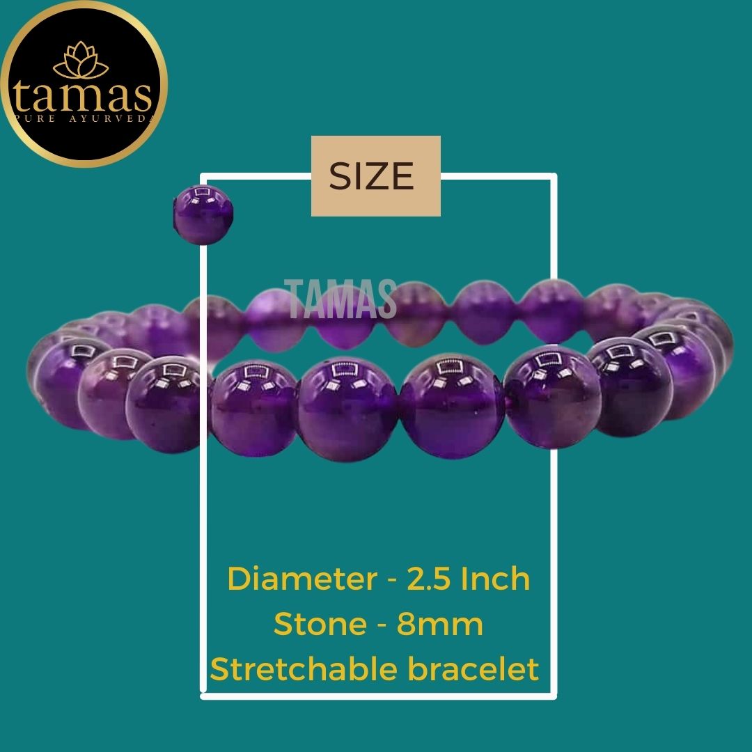 Tamas Amethyst Healing Crystal Stretchable Bracelet