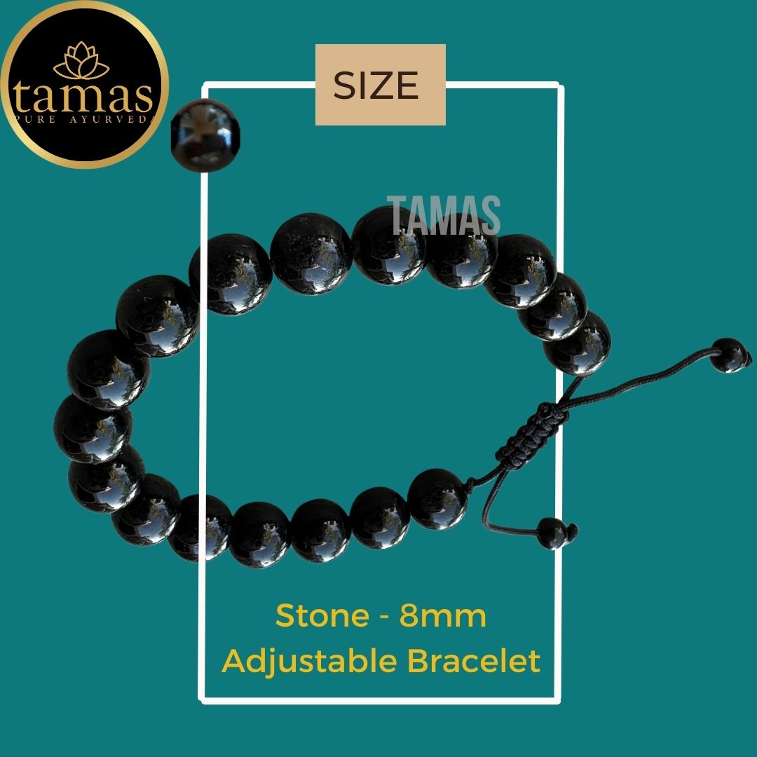 Tamas Black Tourmaline B Pull Healing Crystal Adjustable Bracelet