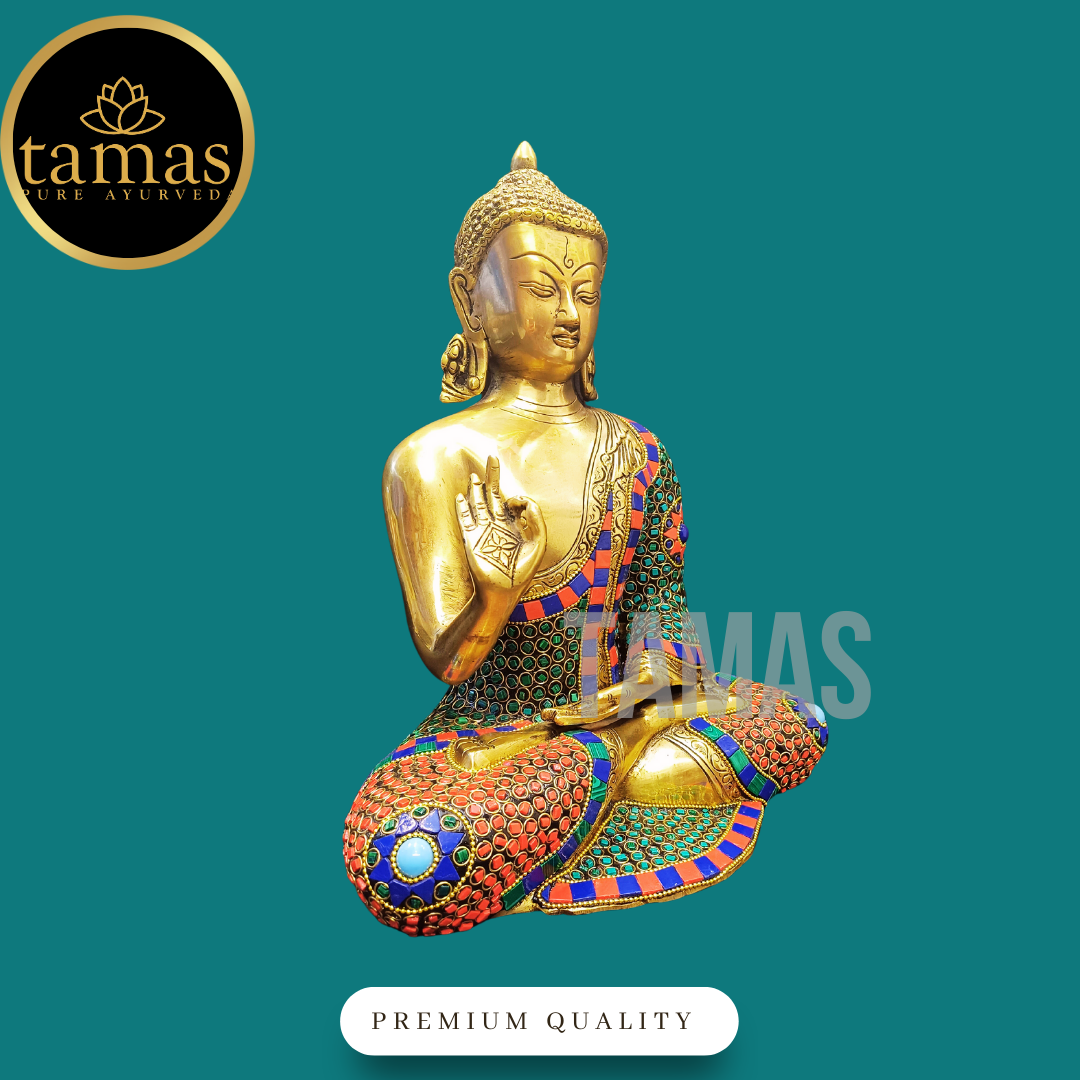 Tamas Stone Worked Buddha Statue (13 Inch)