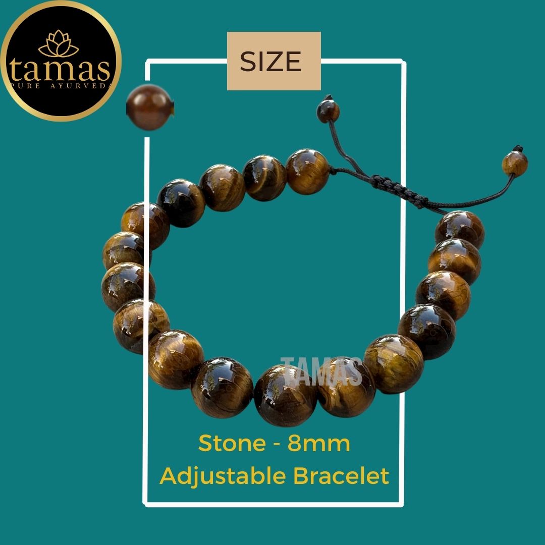 Tamas Tiger Eye B Pull Healing Crystal Adjustable Bracelet