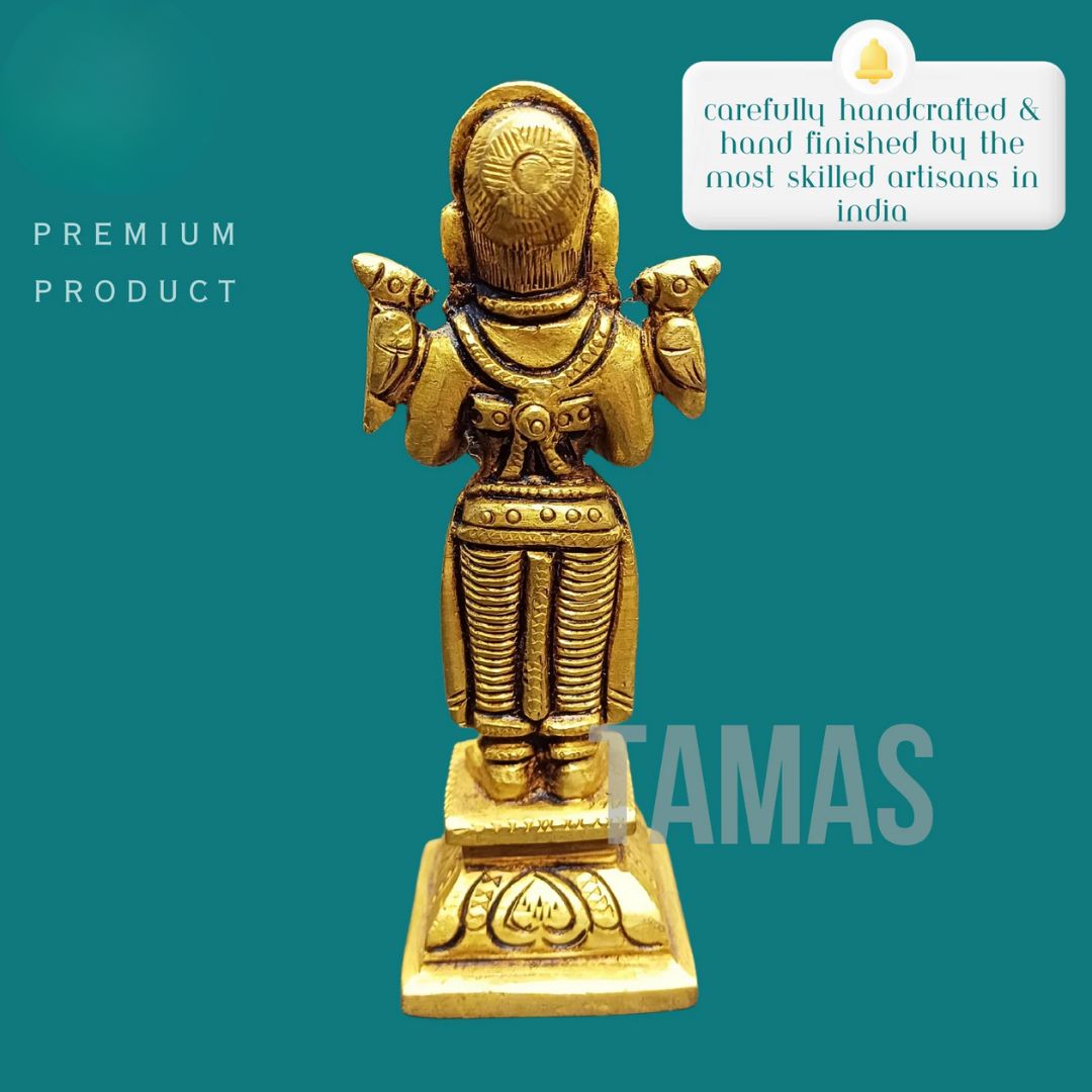 Tamas Brass Lady Holding a Lamp Statue (4.3 Inch)