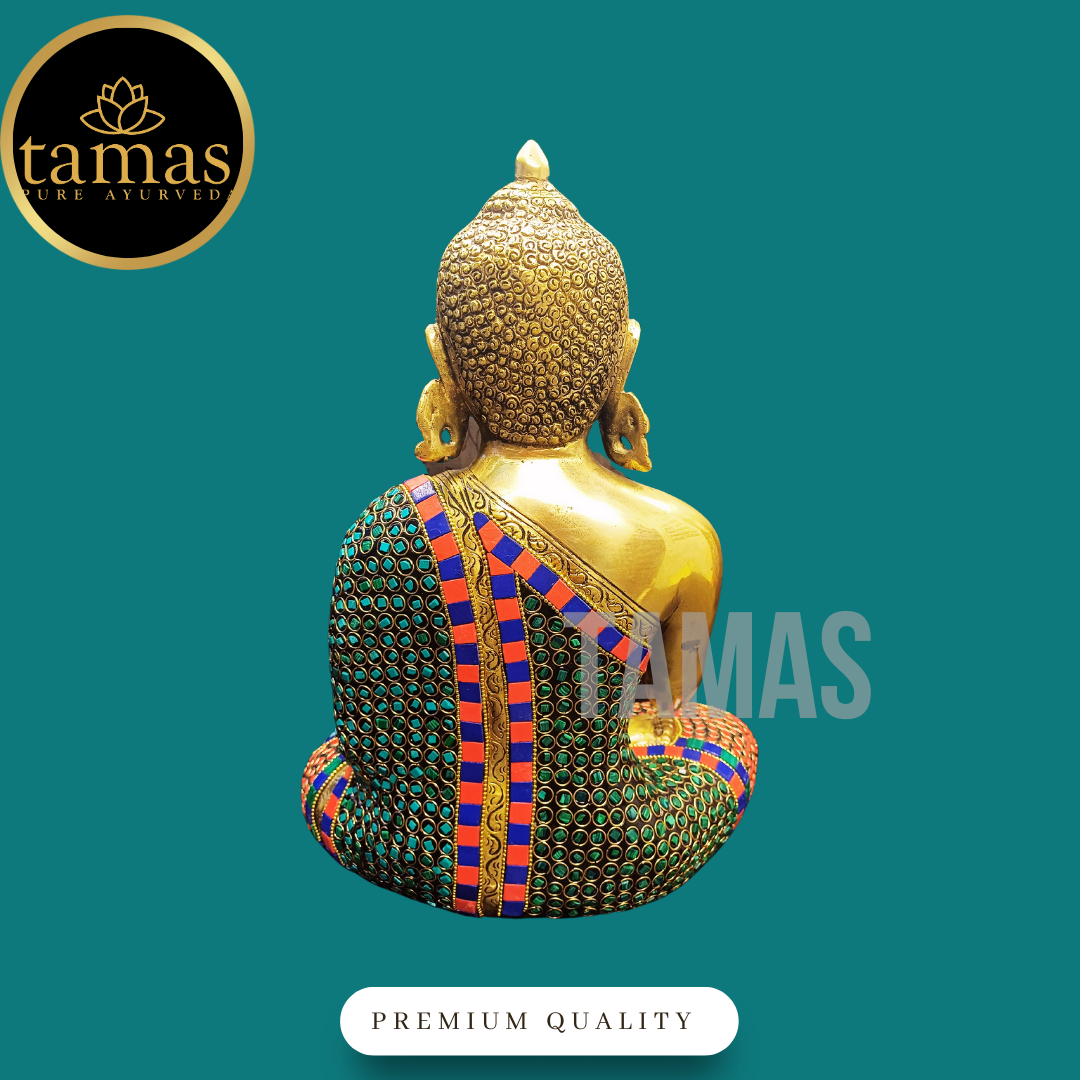 Tamas Stone Worked Buddha Statue (13 Inch)