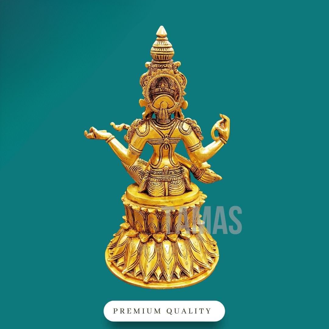 Tamas Brass Saraswati Maa Statue / Idol (14.5 Inch)