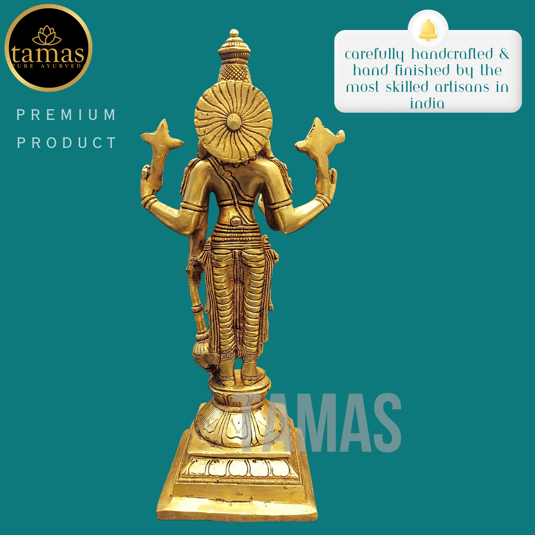 Tamas Brass Vishnu Ji Statue (11 Inches)