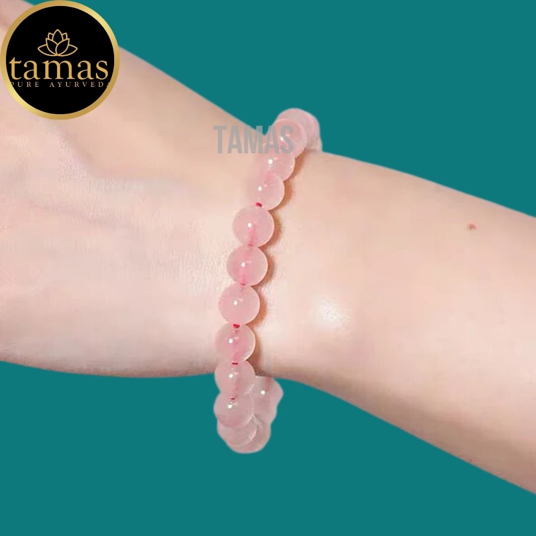 Tamas Rose Quartz Healing Crystal Stretchable Bracelet