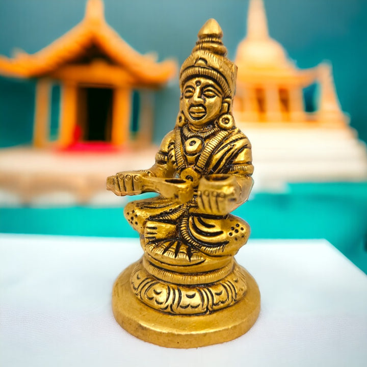 Brass Annapurna Handmade Statue/Idol(3 Inch)(Golden)