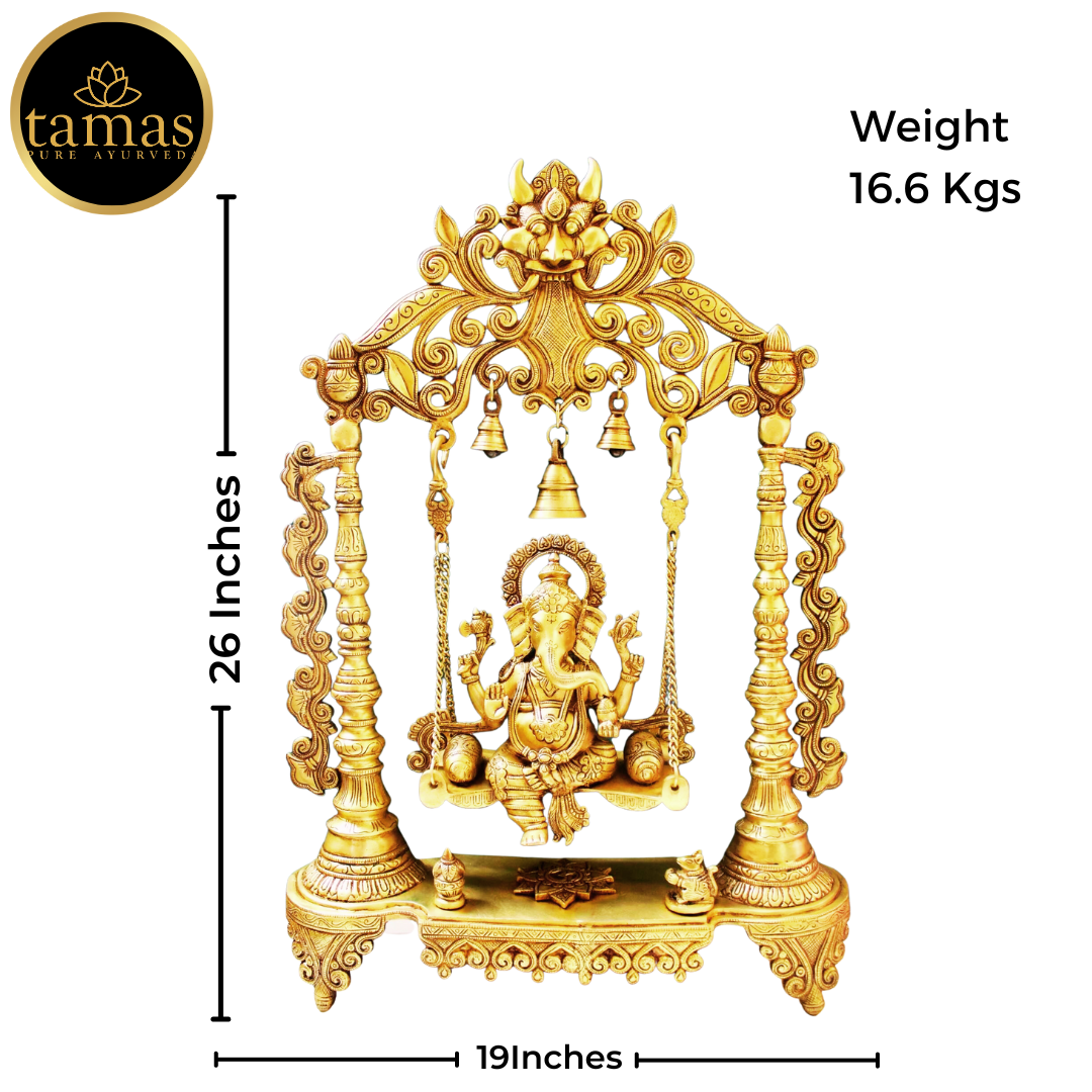 Tamas Brass Ganesha Swing Idol with Bells (26 Inches)