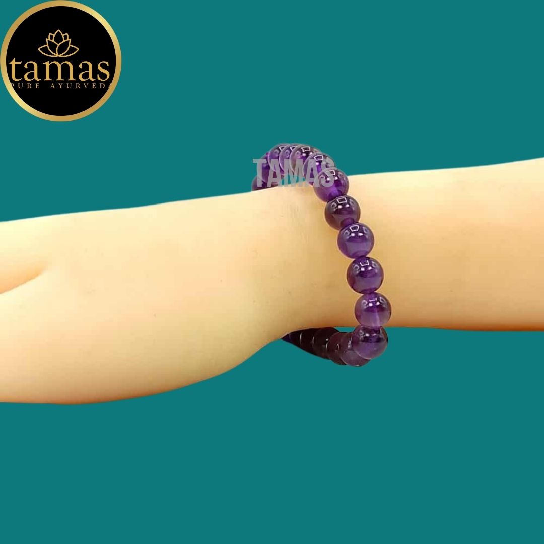 Tamas Amethyst Healing Crystal Stretchable Bracelet