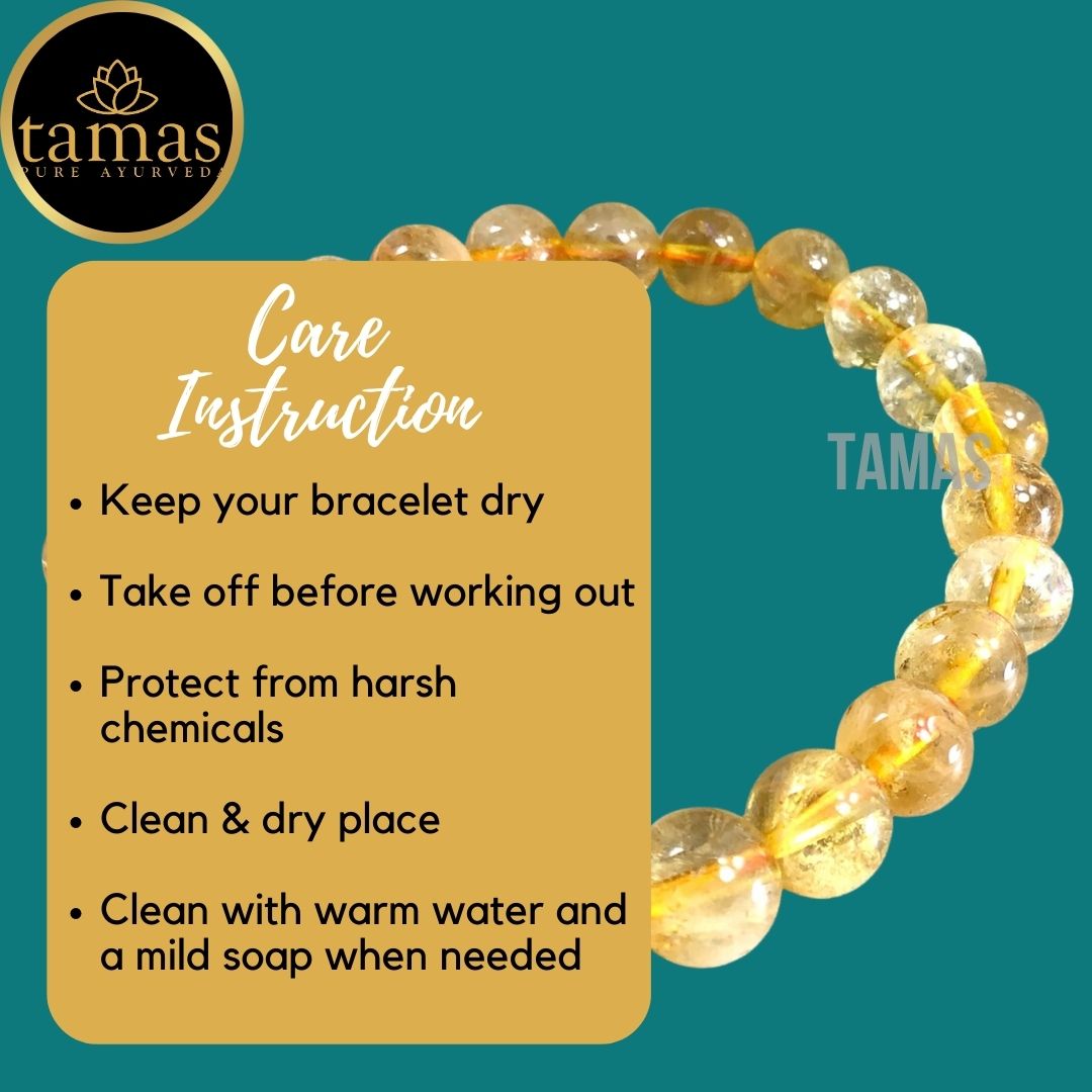 Tamas Citrine Healing Crystal Stretchable Bracelet