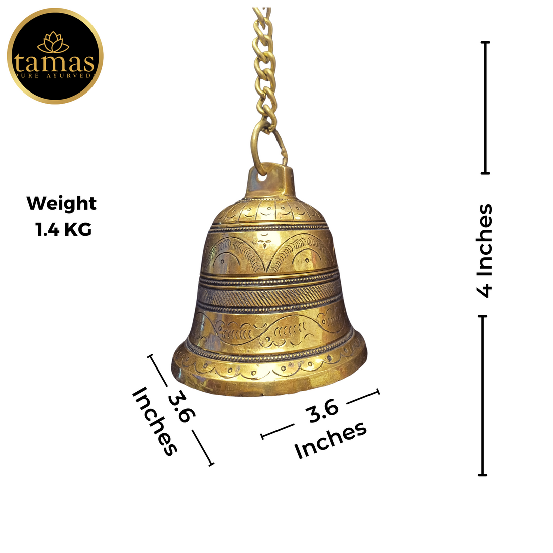 Tamas Brass Bell Hanging (4 Inches)