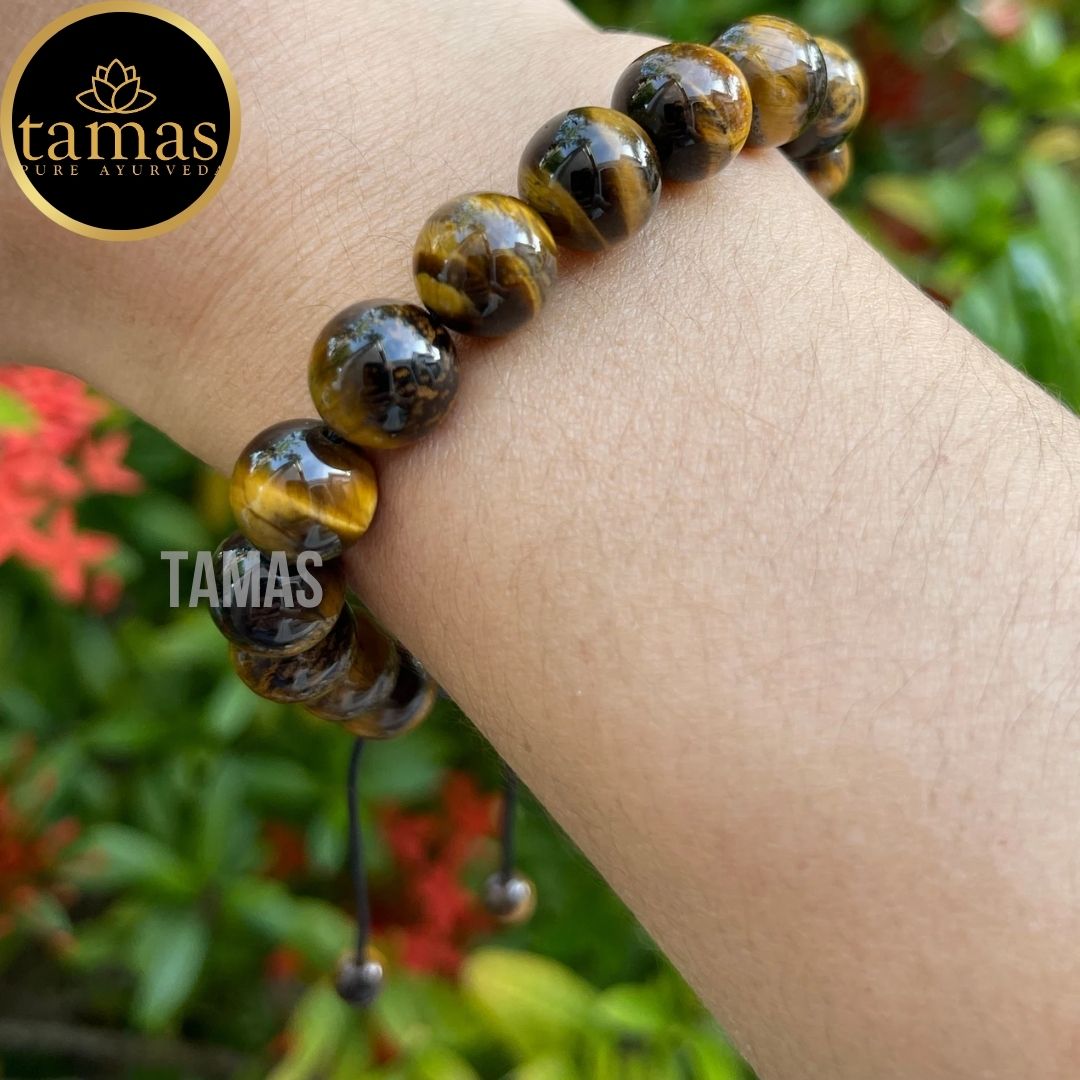 Tamas Tiger Eye B Pull Healing Crystal Adjustable Bracelet