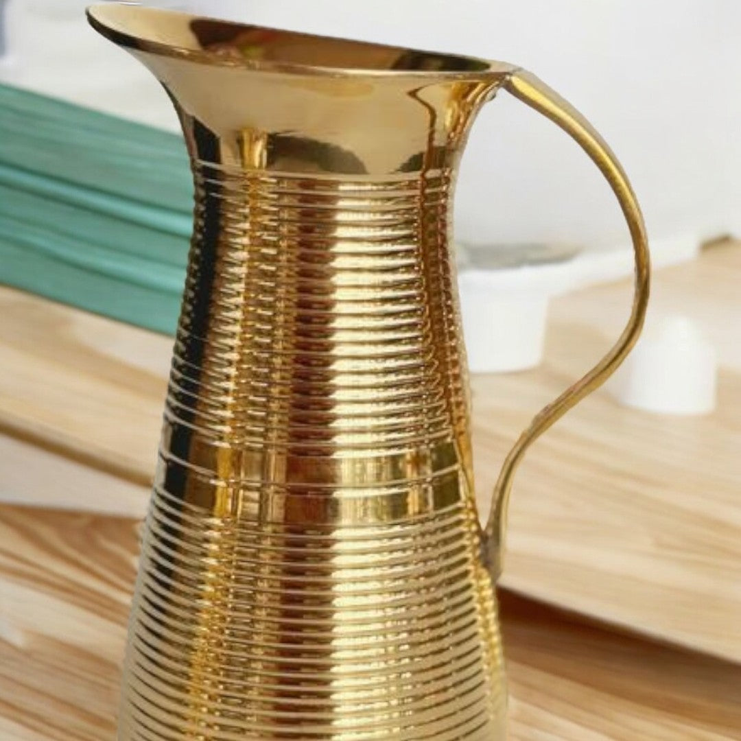 Brass Jug Pitcher Shape (8 Inch) (Golden)