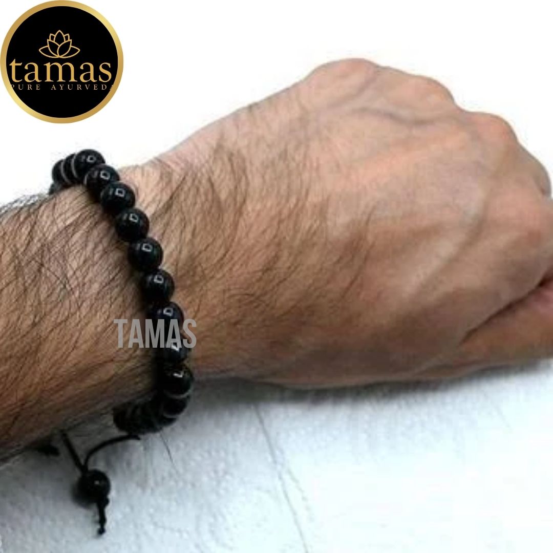 Tamas Black Tourmaline B Pull Healing Crystal Adjustable Bracelet