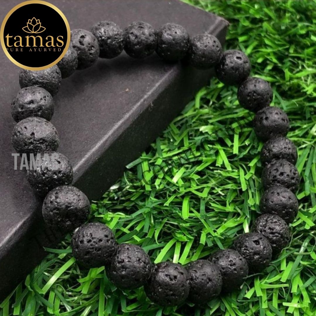 Tamas Lava Stone Healing Crystal Stretchable Bracelet