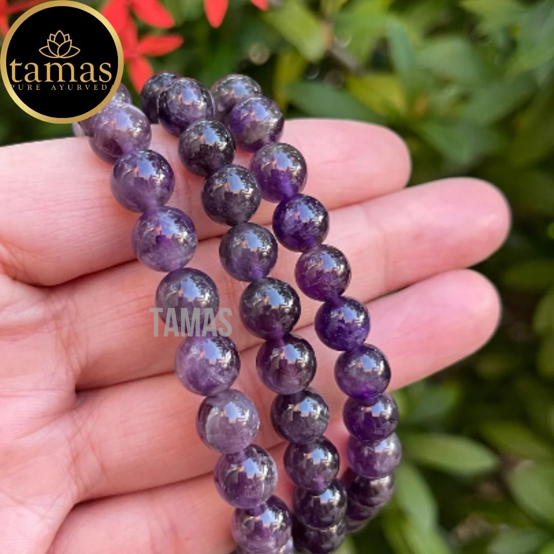 Tamas Amethyst Healing Crystal Stretchable Bracelet